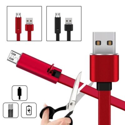 Multi-Color Adjustable USB Charging Cable – Durable & Repairable for All Devices