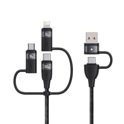 Multi-Device Fast Charging Cable – 3-in-1 USB-C to Lightning/Micro/Type-C – PD 100W